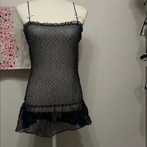 Chic Black Sheer Chemise
Two pices.